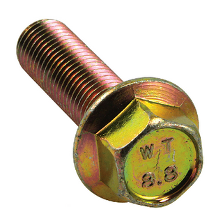 M10-1.25 x 25mm Flange Set Screw CLASS 8.8 Zinc Yellow