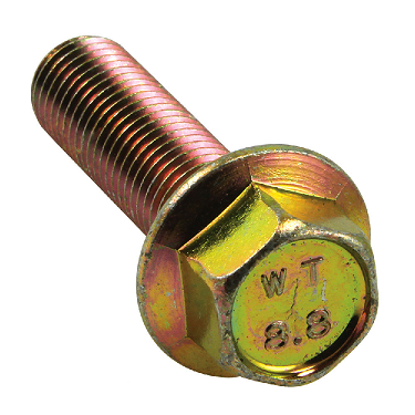 M10-1.25 x 25mm Flange Set Screw CLASS 8.8 Zinc Yellow