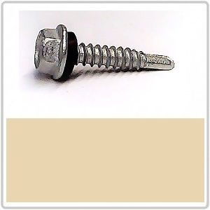 10-16 x 25mm AX Hex Head Self Drilling Screw with Neoprene C-RP 1000Hr - CLASSIC  CREAM