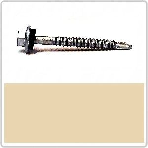 12-14 x 45mm AX Hex Head Self Drilling Screw with Neoprene Class 3 - CLASSIC CREAM