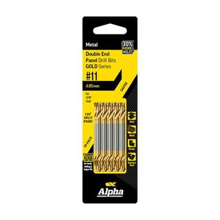 No 11 x 62mm Double End Drill Bits Titanium Coated (PACK OF 10) TRADE PACK