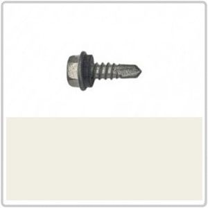 10-16 x 16mm AX Hex Head Self Drilling Screw with Neoprene C-RP 1000Hr - DOVER WHITE