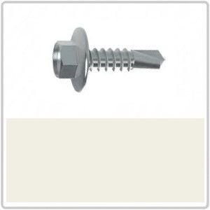 12-14 x 20mm BREMICK Hex Head Self Drilling Screw B8(Cat5) - DOVER WHITE