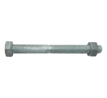 M6 -1.0 x 30mm Hex Head Bolt & Nut - Mild Steel - Galvanised