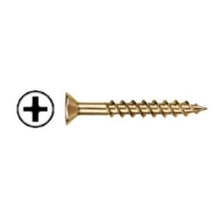 8g x 35mm HOBSON Chipboard Screw Philips Drive - Self Embedding Head - Zinc Yellow