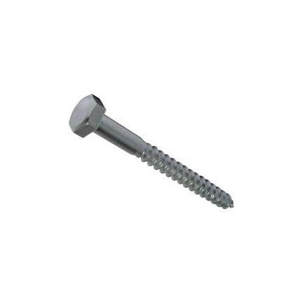 M6 x 40mm Hex Head Coach Screw Zinc Plated
