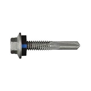 12-24 x 75mm Hex Washer Head No 5 Extended Point Self Drilling Screw with Neoprene Washer Class 3