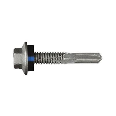 12-24 x 65mm Hex Washer Head No 5 Extended Point Self Drilling Screw with Neoprene Washer Class 3