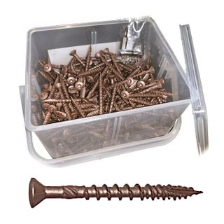 10g x 50mm Oval Head T-20 Decking Screw MERBAU (Bucket of 500)