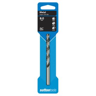 8.00mm x 117mm  VIPER Jobber Drill  Carded -SUTTON
