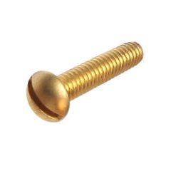 1/8 - 40tpi BSW x 1 Round Head Slot Machine Screw BRASS