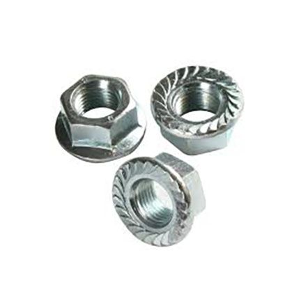 M10 - 1.5P Hex Coarse Flange Nut Serrated Zinc Plated