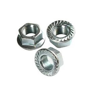 M12 - 1.75P Hex Coarse Flange Nut Serrated ZINC PLATED