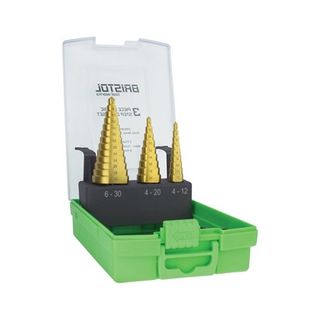 4-12mm, 4-20mm, 6-30mm Bristol Step Drill Set 3 Piece Straight Flute