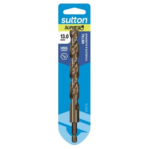 13.0MM DRILL HEX SHANK HSS-CO SUPABIT CARDED
