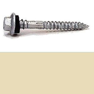 12-11 x 50mm HOBSON Hex Head Type 17 Double Grip Screw with Neoprene Washer Class 4 - CLASSIC CREAM