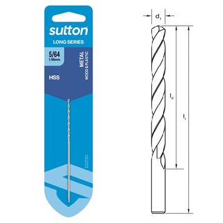 5/64 x 95mm Long Series Drill HSS Carded