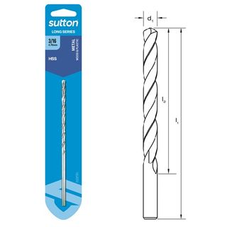 3/16 x 152mm Long Series Drill HSS Carded