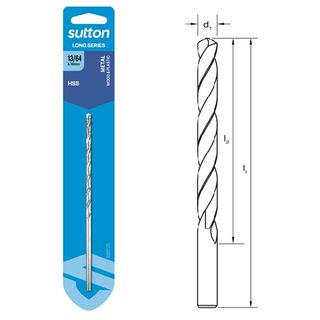 13/64 x 152mm Long Series Drill HSS Carded