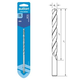7/32 x 152mm Long Series Drill HSS Carded