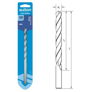 21/64 x 165mm Long Series Drill HSS Carded