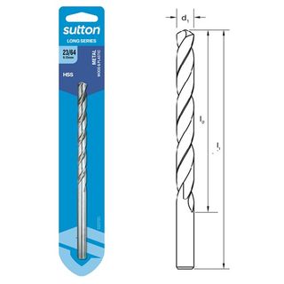 23/64 x 171mm Long Series Drill HSS Carded