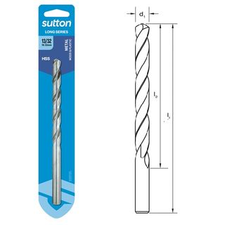 13/32 x 178mm Long Series Drill HSS Carded