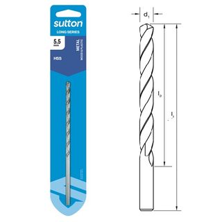 5.5mm x 152mm Long Series Drill HSS Carded
