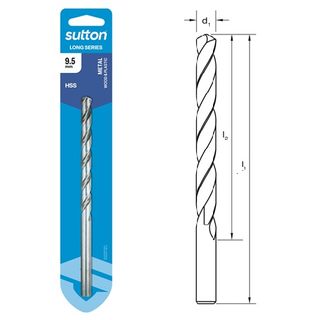 9.5mm x 171mm Long Series Drill HSS Carded