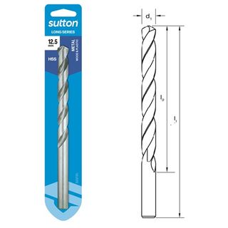 12.5mm x 197mm Long Series Drill HSS Carded