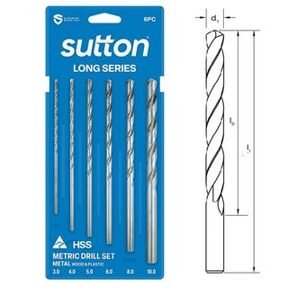 3-10mm Long Series Drill HSS - 6 Piece Set