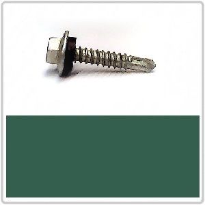 14-10 x 25mm BREMICK Hex Head Self Drilling Screw with EPDM Seal B8(Cat5) - COTTAGE GREEN