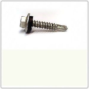 14-10 x 25mm BREMICK Hex Head Self Drilling Screw with EPDM Seal B8(Cat5) - DOVER WHITE