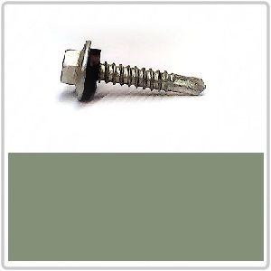 14-10 x 25mm BREMICK Hex Head Self Drilling Screw with EPDM Seal B8(Cat5) - PALE EUCALYPT