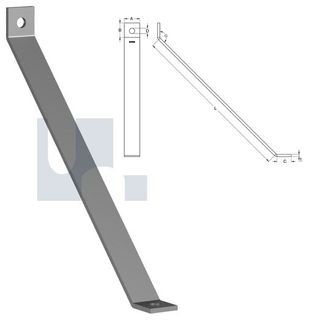 H2452 - 422mm x 41mm x 40mm x 6mm Angle Fitting 45 deg Brace (2 Hole M12) Galvanised