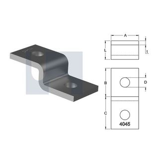 H4045 - 88mm x 21mm x 40mm x 6mm Angle Fitting Z Bracket (2 Hole M12) Galvanised