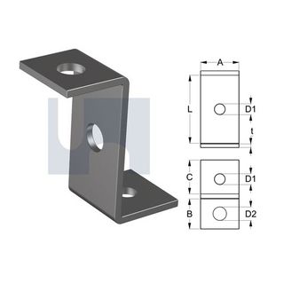 M12/M16 x 90mm Connector Z-Type Bracket Galvanised