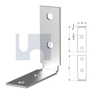 M10 x 100mm x 100mm x 35mm Angle Bracket (Heavy Duty) Galvanised