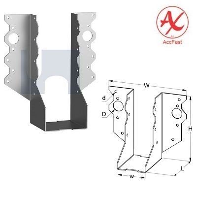 45mm x  90mm Joist Hanger for Timber Stainless Steel Grade 316