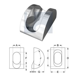 M20 Wind Bracing D-Bracket Malleable Cast Iron Zinc Plated
