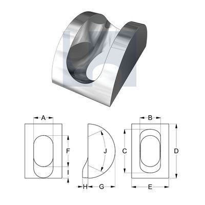 M20 Wind Bracing D-Bracket Malleable Cast Iron Zinc Plated