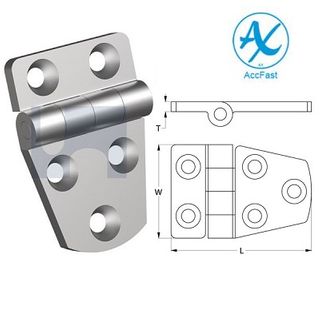 71mm x 38mm x 4mm Hatch Hinge (Uneven) Stainless Steel Grade 304