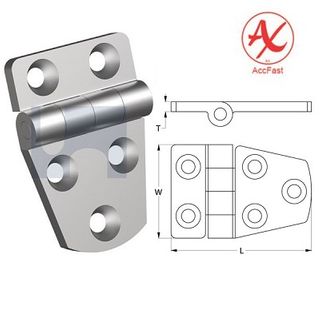 71mm x 38mm x 4mm Hatch Hinge (Uneven) Stainless Steel Grade 316