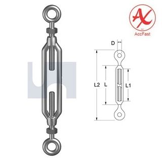 M20 x 300mm Turnbuckle (Eye + Eye) Stainless Steel Grade 316