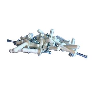 M6.5 x 40mm HOBSON Mush Head Nail in Nylon Plug Steel Pin (100 Pack)
