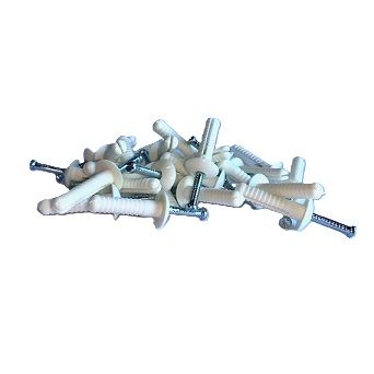 M6.5 x 40mm HOBSON Mush Head Nail in Nylon Plug Steel Pin (100 Pack)