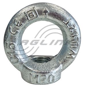 Lifting Eye Nut M16 0.70T WLL Galv - Eye 34mm ID