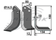 RH Durafaced Rotary Hoe Std Blade to suit Celli (10mm thick) 722547, 722597