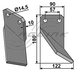 RH Tungsten Durafaced Rotary Hoe Blade to suit Celli 422000