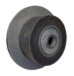 Roller HS 9 RS Rubber, Open Bore, flange 130mm, Small Support Width